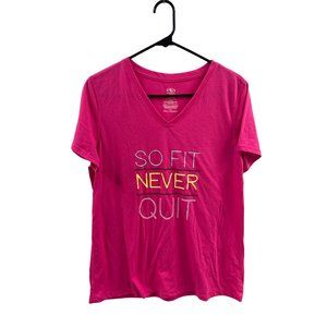 Athletic Works L Pink So Fit Never Quit T Shirt